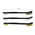 3pcs Mini Wire Brush Set Double-end Steel Brass Nylon Cleaning Polishing Detail Metal Rust Brush Drill Brush Home Cleaning Tools