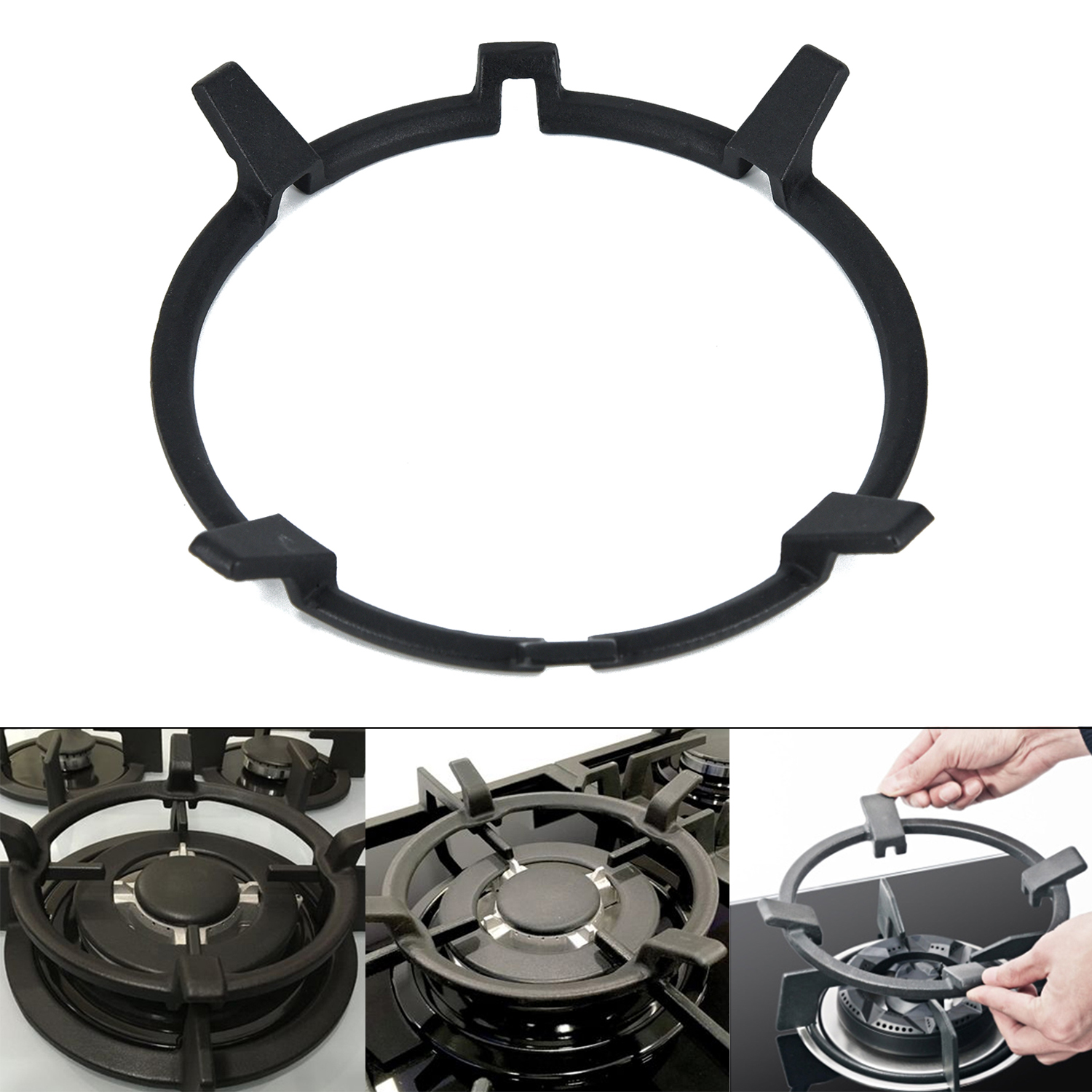 1 Piece Universal Cast Iron Wok Pan Support Rack Stand For Burners Gas Hobs Cookers Storage Holders Racks