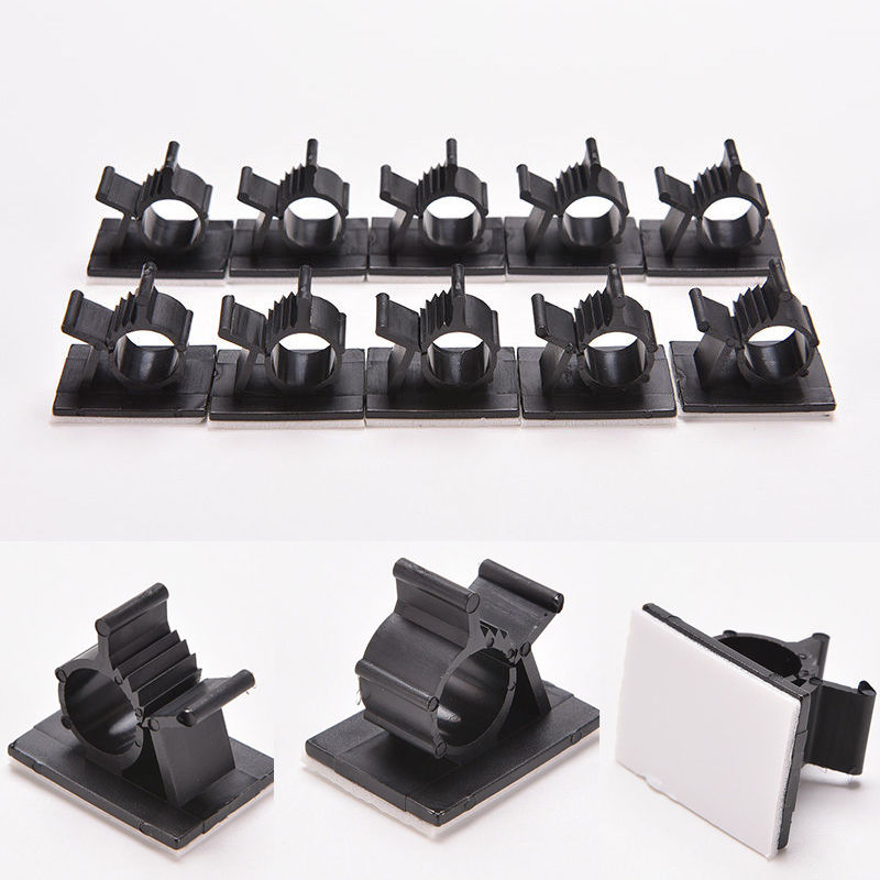 10pcs Cable Clips Adhesive Cord Management Wire Fixing Clamp Clip Desk Wire Clip Holder USB Cord Clip Organizer Clamp Fasteners