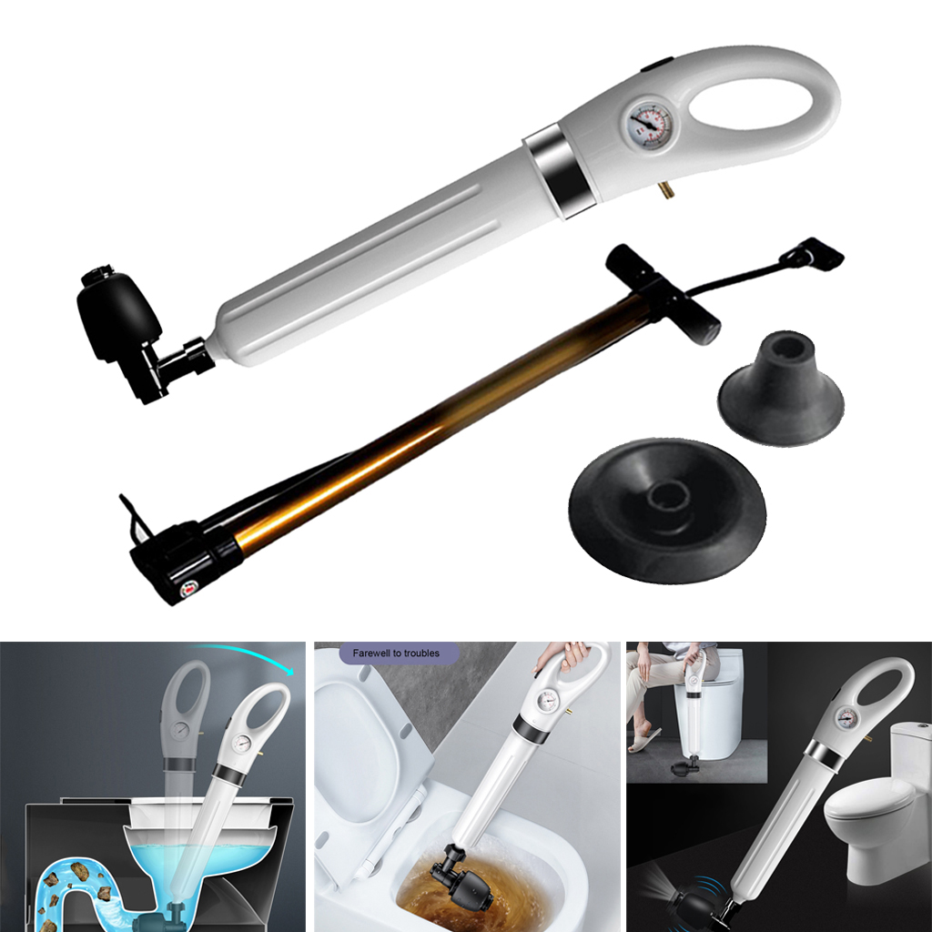 Toilet High Air Pressure Plunger Pump Kit Detachable Pneumatic Dredger