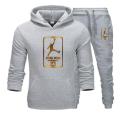 New Men Hoodies Suit Tracksuit Sweatshirt Suit Fleece Hoodie+Sweat pants Jogging Homme Pullover 3XL Sporting Suit Male