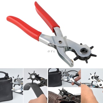 Heavy Duty Revolving 6 Hole Leather Belt Paper Eyelet Cut Plier Punch Craft Tool