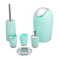 New 6Pcs Lotion Bottle Toothbrush Mouthwash Cup Waste Bin Bathroom Accessory Set