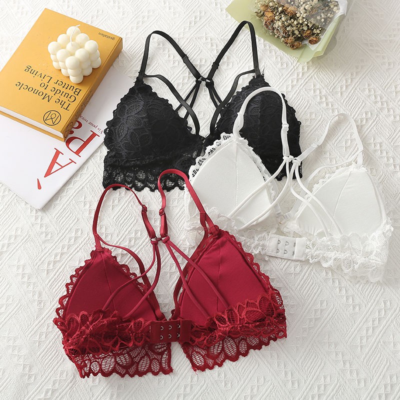 Women Lace Bra Sets Seamless Underwear Backless Sexy Panties Lingerie Set Padded Bralette Female Intimates