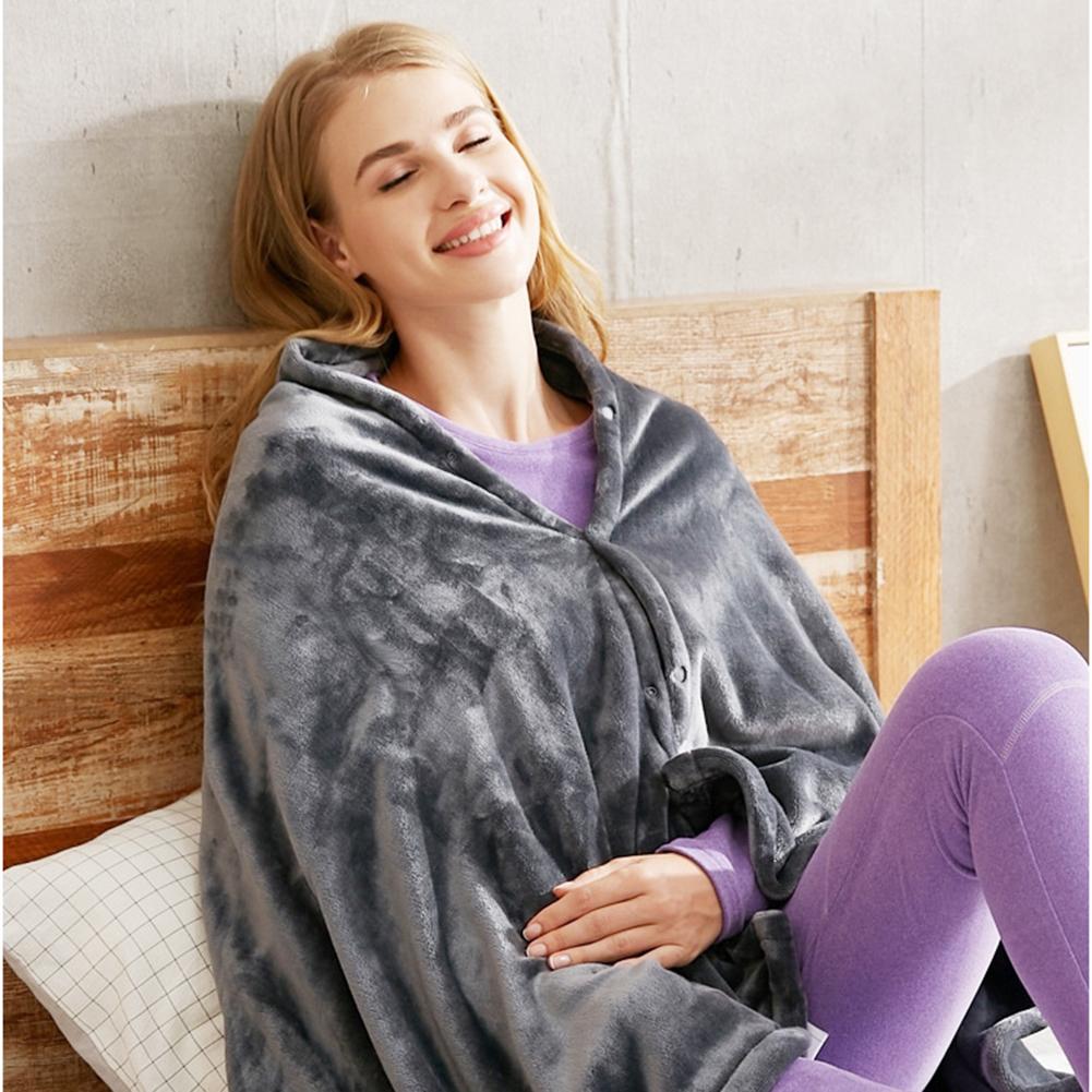 USB Winter Heating Shawl Electric Blanket Echargeable Coral Fleece Warm Quilt Pad Three Adjustable Home Heating Supplie