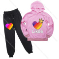Russia Video Likee Casual Clothing Sets Full Sleeves Hoodie Pants Likee Video App Boys Girls Suit Children Kids Clothing