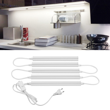 220V T5 LED Lamp Kitchen Cabinet Light 29cm 57cm Bedroom LED Light With EU Adapter Switch Cable Cupboard LED Lighting Lamp