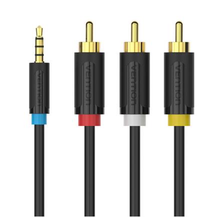 Vention 3.5mm Jack to 3 RCA Cable Male Audio Video AV Cable AUX Stereo Cord 3RCA Standard Converter for Speaker TV Box CD DVD