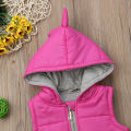 New Infant Kids Baby Girl Boy Dinosaur Vest Down Hooded Zipper Jacket Waistcoat Coat Winter Thick Warm Outwear 0-5T