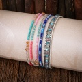 multi-layer Bracelet color Seed beaded woven rope beach Elastic Charm Bohe stackable wax coated thread adjustable for women