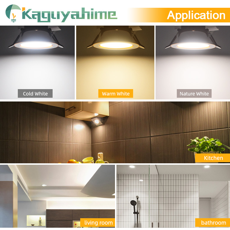 Kaguyahime 10pcs LED Downlight 5w 3w Lamp 3000k 4500K 6000K Indoor Recessed Lamp AC 220V Round Panel Light LED Spot Lighting