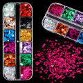 Mirror Sparkly Butterfly Nail Sequins Paillette Mixed Colors Nail Holographics Glitter 3D Flakes Slices Spangle Art Accessories