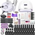 Nail Set for Manicure Kit Gel Nail Polish Set with 35000/20000RPM Nail Drill Machine 120/54W Nail Lamp Nail Art Tools