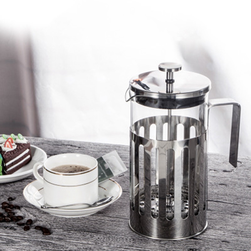 Stainless Steel French Press Coffee Maker Percolator Tool Insulated Coffee Tea Brewer Pot with Filter Baskets