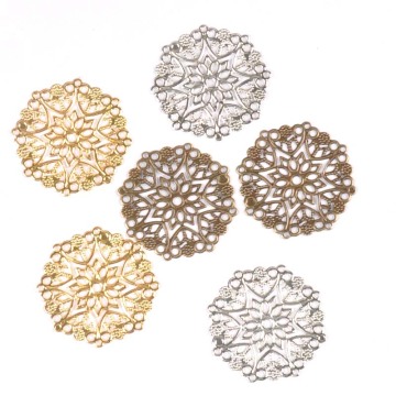 10pcs Filigree Round Wraps Bronze/silver Metal Crafts Connectors For DIY Embellishments Scrapbooking Craft Accessories ykl0735