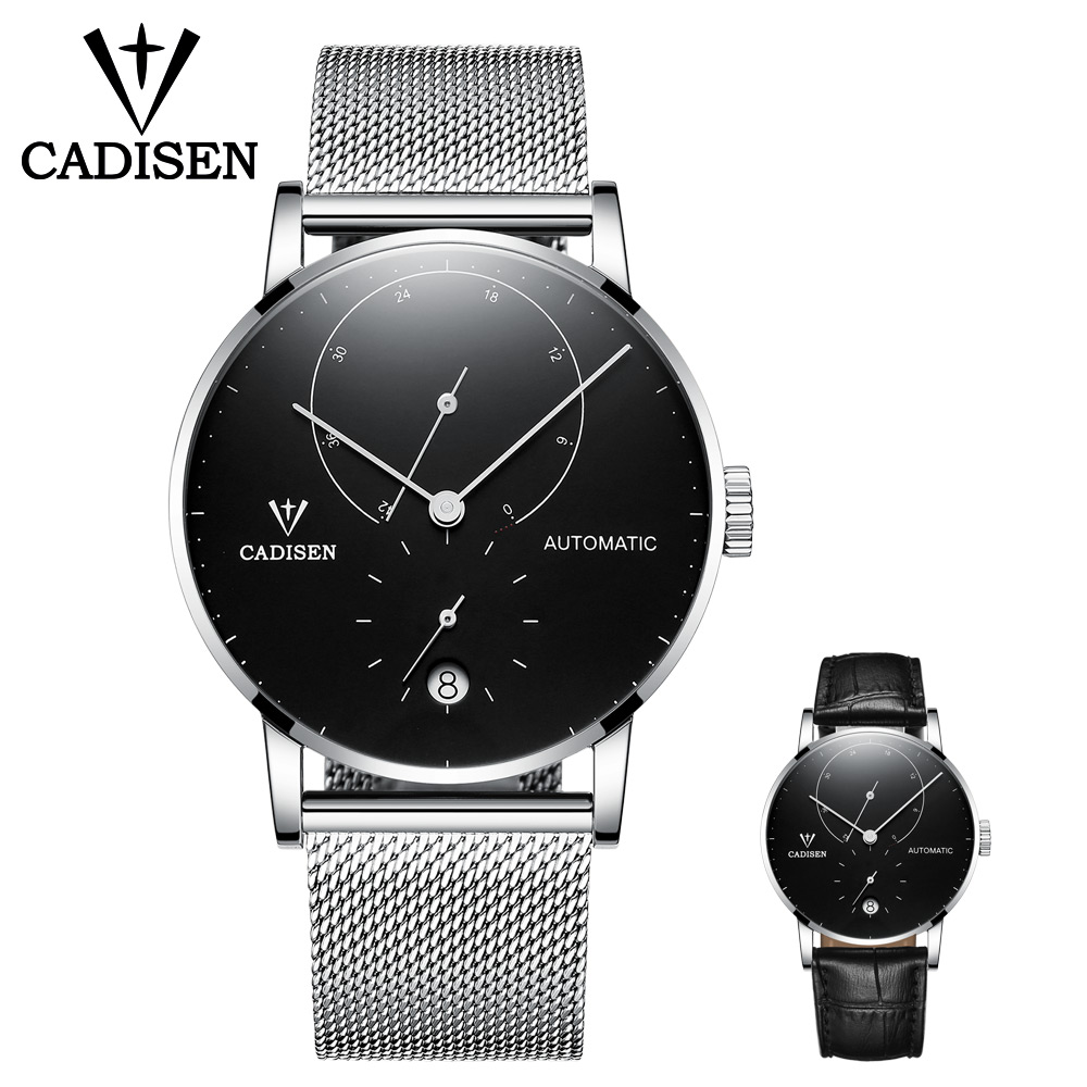 CADISEN Men Watches Set Automatic Mechanical Watch Fashion Clock Male Stainless Steel Waterproof Watch Men Relogio Masculino