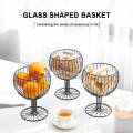 Metal Glass Shape Desktop Fruit Holder Organizer Snacks Storage Tray Bowl Basket Home Decoration Bowls Plates Living Room