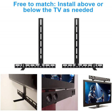 HYASIA TV Soundbar Mounts Sound bar Brackets for Mounting Above or Under TV Adjustable Arm Fits no drilling mount holder stand