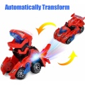 2019 New Animal 3D Transforming Dinosaur Car Toy For BoysPlastic Battery LED Car With Light Sound For Children Kids Birthday Toy