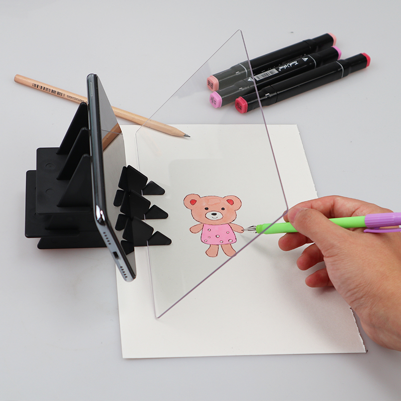 Kid Plotter Imaging Drawing Board for Projector Painting Lens Sketch Specular Reflection Dimming Bracket Holder Painting Mirror