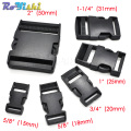 Plastic Straight Side Release Strong Buckle For Backpack Straps Webbing Black