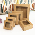 30PCS Kraft/white and black Boxes With PVC Windows Gift Boxes Handmade Soap Paper Box for Wedding Candy xmas boxes