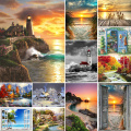 5D Diamond Painting Landscape Sunset Sea View Square/Round Embroidery Cross Stitch Kit Painting Mosaic DIY Home Decoration Gift