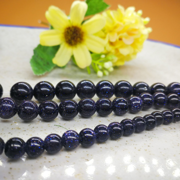 2020 Factory Price Natural Stone Blue Sandstone Round Loose Beads Strand for Man Wonem Jewelry Making DIY Bracelet Charms Beads