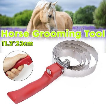 Stainless Steel Horse Sweat Scraper With Teeth On Both Side Horse Grooming Tool Removing Hair Horse Care Products