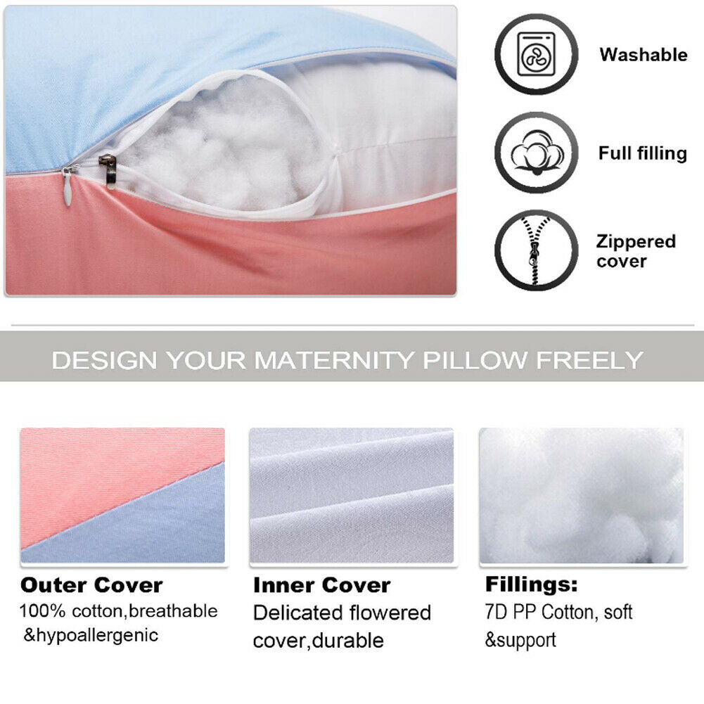 High Quality Full Body Giant Pregnancy Pillow for Maternity and Pregnant Women Side Sleeping Cushion