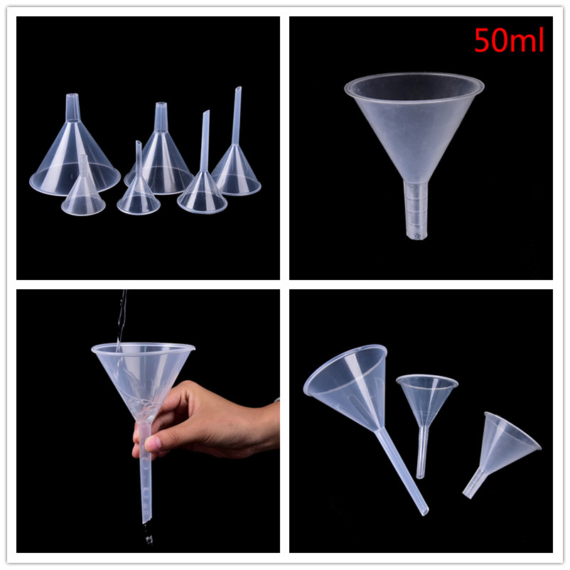 White Plastic Filter Funnel 1Pcs 1/2" 50ml Mini and clear Mouth Dia Laboratory transfer perfume