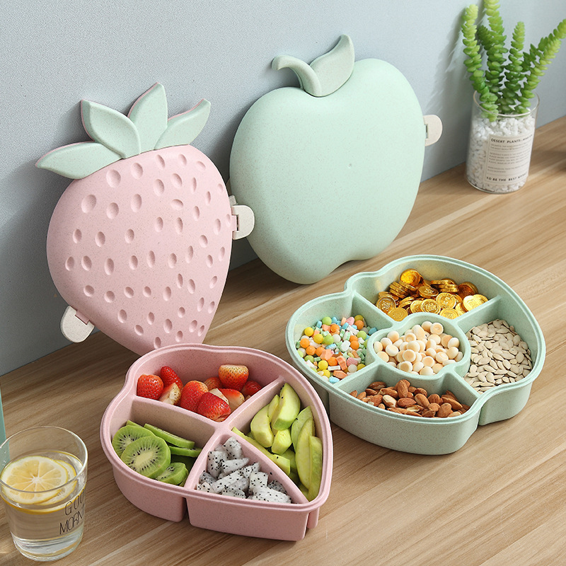 MICCK Creative Fruit Plate Candy Storage Box 5 Grids Wedding Snack Candy Box Jewelry Organizer Cosmetic Dry Fruit Storage Bin