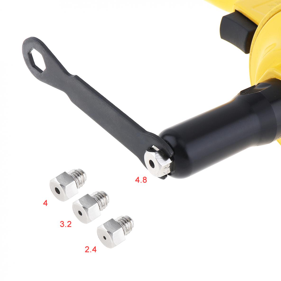 TORO Pistol-type Pneumatic Rivet Gun Hydraulic Pop Rivet Pliers Gun with 4 Guide Nozzles and Small Hex Wrench for Punching Nails