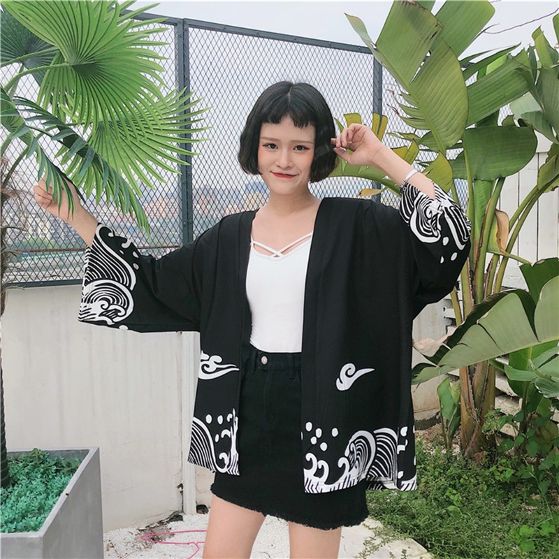 Kimono women summer 2019 geisha kimono cardigan female Japanese yukata harajuku Japanese culture clothing haori obi FF002