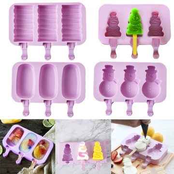 Food Grade Silicone Ice Cream Makers DIY Ice Cream Mold With 50PCS Popsicle Ice Lolly Moulds Baking Tools