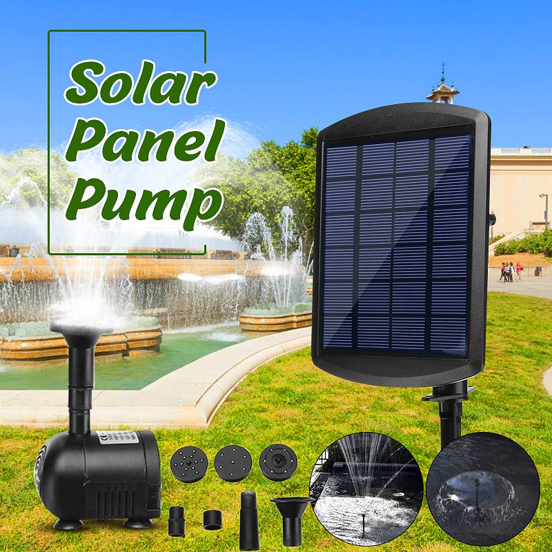 1.8W 200L/H Solar Panel Powered Water Fountain Pump For Pool Pond Garden Outdoor Submersible