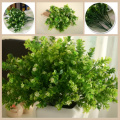 1 Bunches of Artificial Grass Green Fake Plant Grass Bush Plastic Foliage Plant for Home Office Garden Decoration