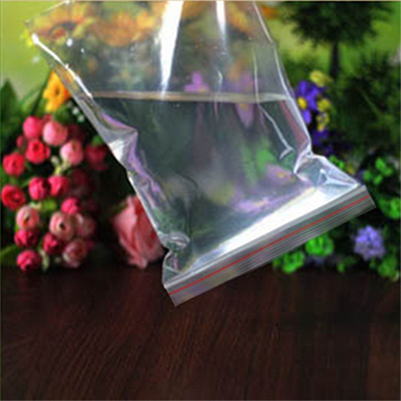 100 Pcs/Set 0.05 Mm Thickness Jewelry Ziplock Postal Compressed Lock Reclosable Plastic Poly Clear Bags
