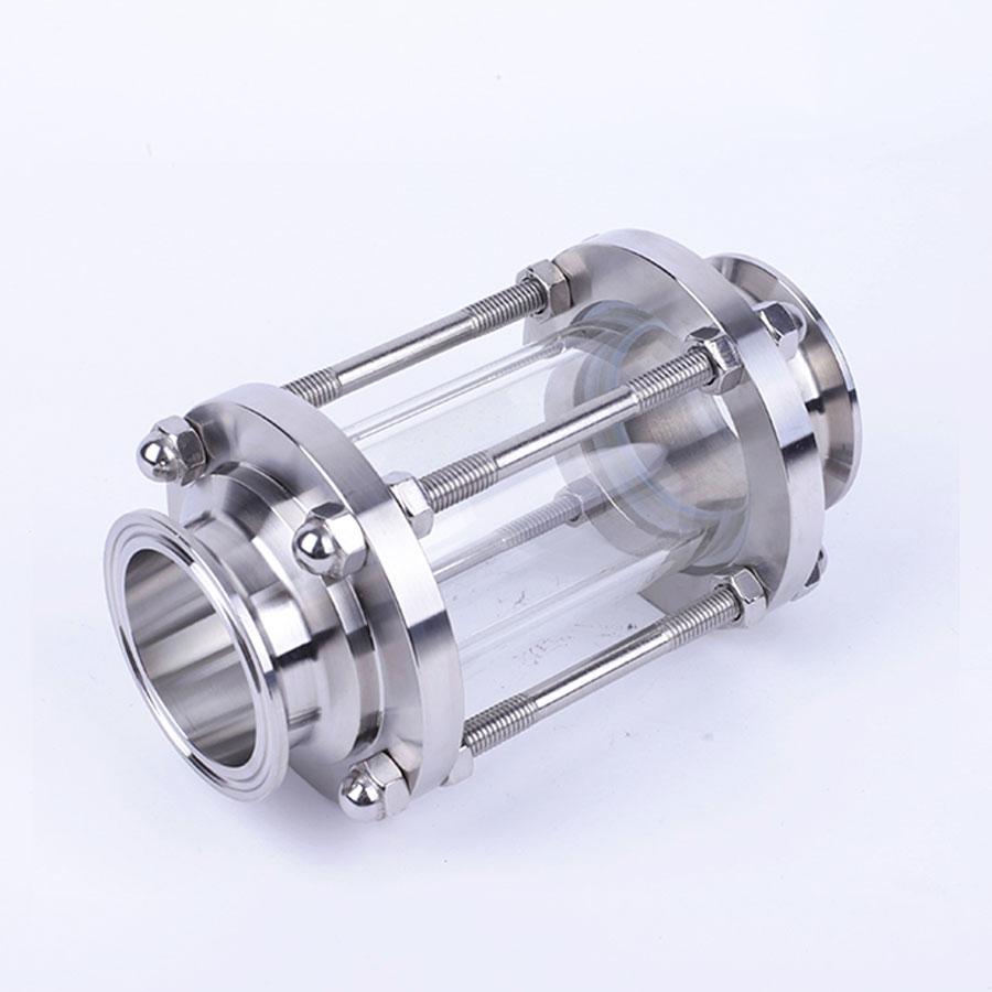 1 PC 38mm or 51mm Diopter + 1 PC 1.5" or 2" Tri Clamp + 1 PC Gasket SUS 304 Stainless Steel Sanitary Flow Sight Glass Homebrew