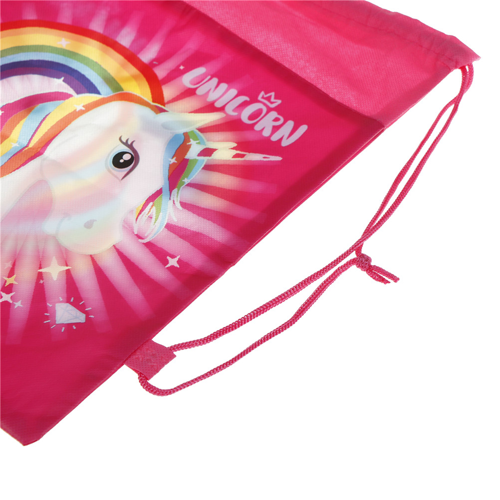 1pcs Unicorn Drawstring Bag For Girls Travel Storage Package Cartoon School Backpacks Children Birthday Party Favors 36*27cm