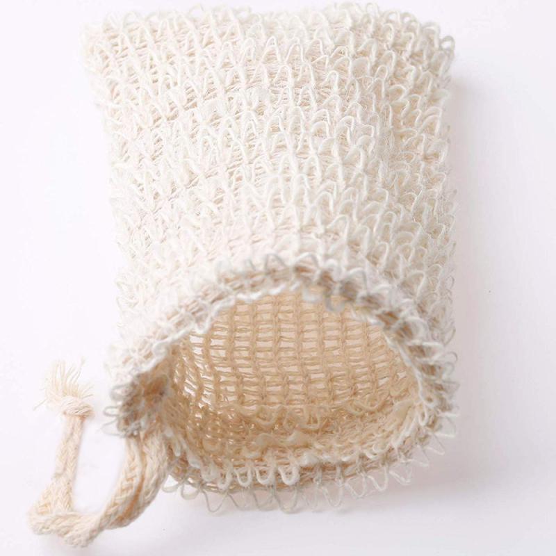 Foaming Net Soap Bag Natural Cotton And Linen Soap Bath Products Soft Exfoliating Mesh Soap Bar Pouch Bathroom Supplies