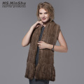 Ms.MinShu Natural Mink Fur Scarf Hand Knitted Long Mink Fur Scarf Woman Winter Scarf Wrap Genuine Mink Fur Shawl Female