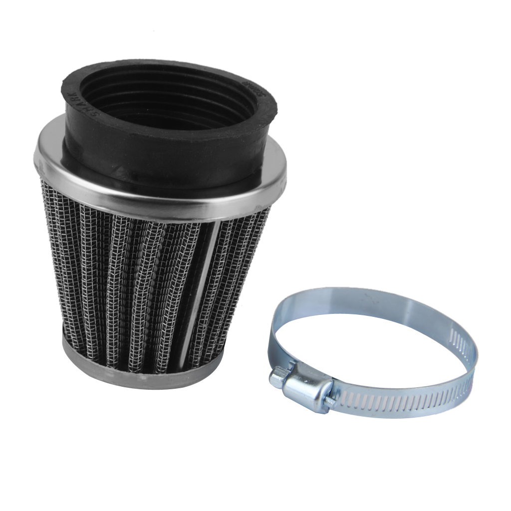 Motorcycle Chopper ATV Scooter Cone Air Cleaner Intake Filter Universal 50mm High Quality Metal with rubber connector
