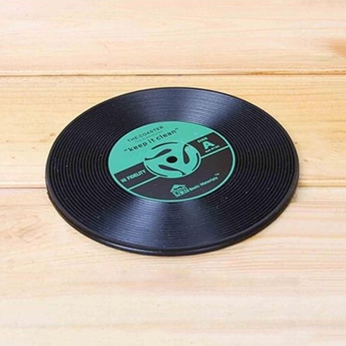 Retro CD-Design Antislip Silicone Drink Coasters Pad Cup Coffee Mat Placemat Christmas Gift 6LO2
