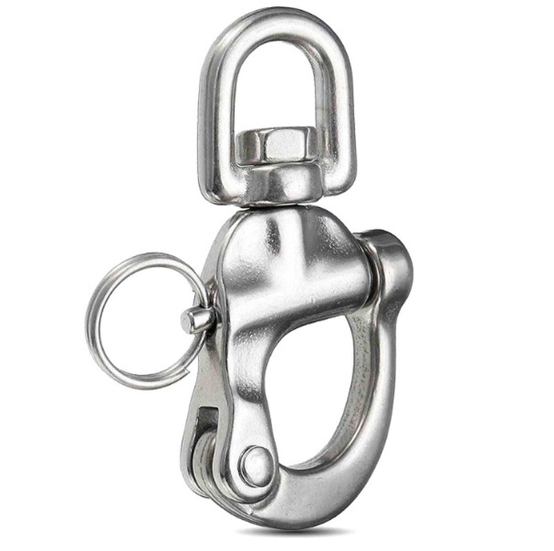 1pcs Stainless Steel Rotary Spring Hook Quick Release Boat Chain Eye Shackle Swivel Bracket Snap Hook Hardware Tool 70mm