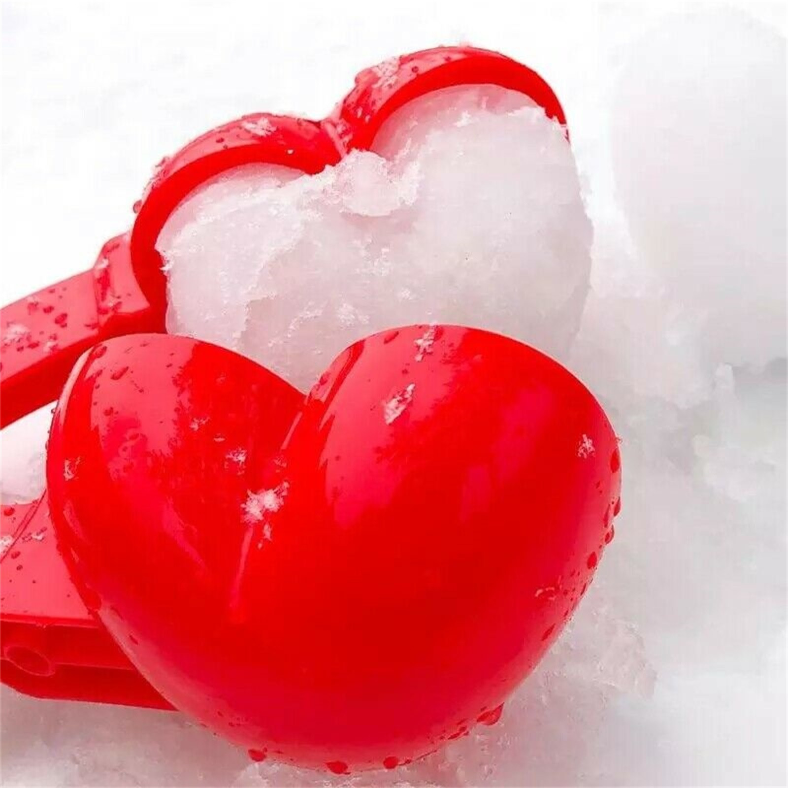 Toys Sport Creative Snow Snowball Maker Clip Maker Red Love Heart Shaped Snow Sand Mold Tool Winter Kid Valentines Day Gift Game