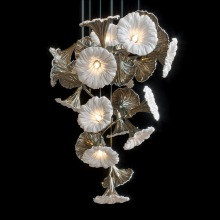 Indoor Decorative Trumpet Flower Spiral Glass Chandelier