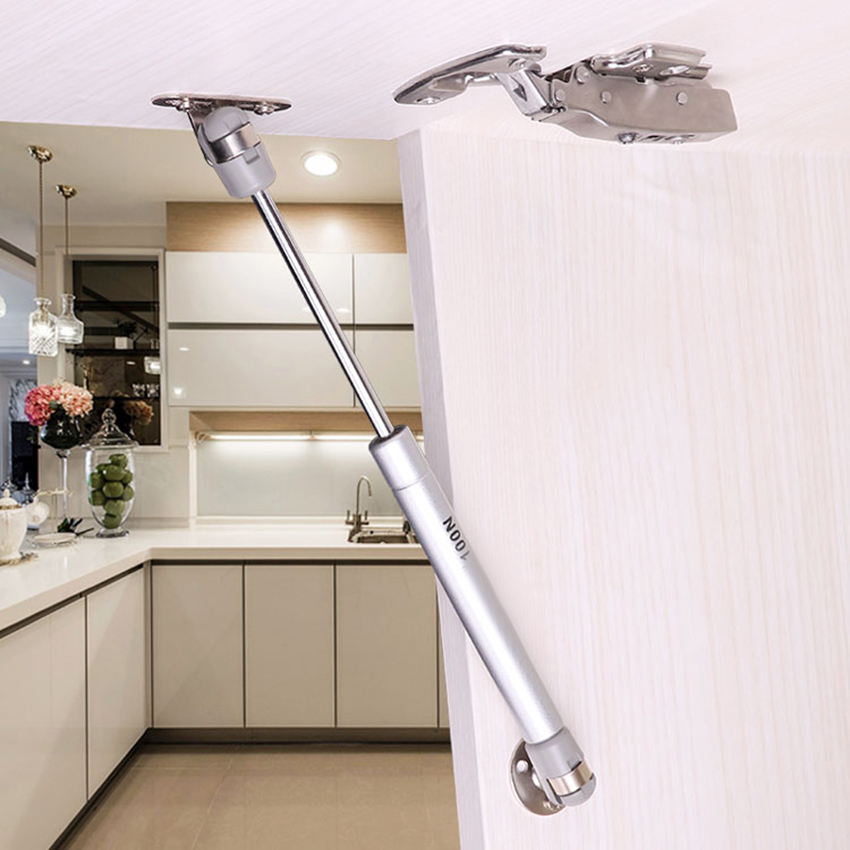 100N /10kg Copper Force Cabinet Door Lift Support Gas Strut Hydraulic Spring Hinge Kitchen Cupboard Hinge Furniture Hardware