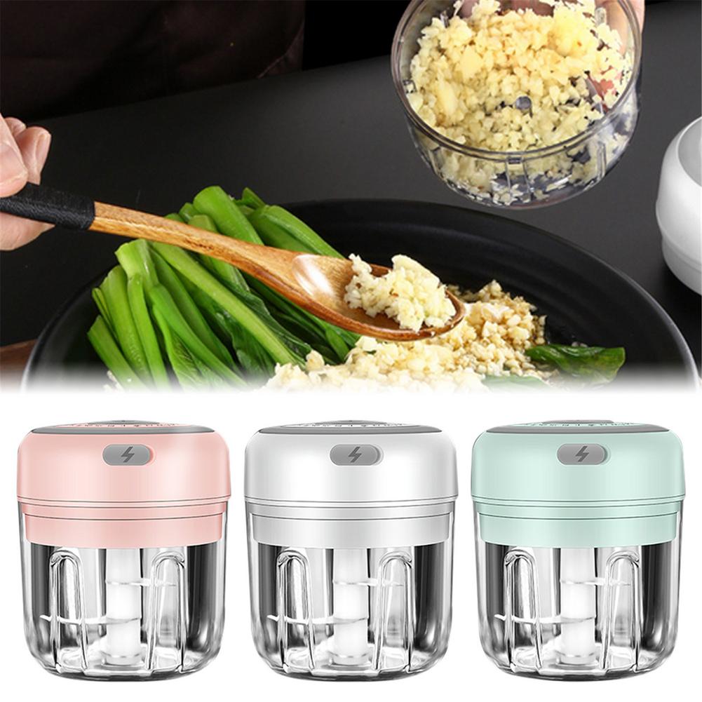 100/250ml Electric Garlic Masher Garlic Press Vegetable Chili Meat Garlic Chopper Press USB Masher Machine Kitchen Gadgets