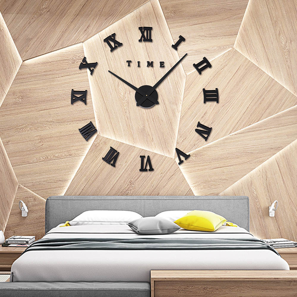 New Luminous Wall Clocks Large Clock watch Horloge 3D DIY Acrylic Mirror Stickers Quartz Duvar Saat Klock Modern mute
